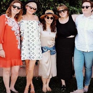 Festive, sexy off-shoulder embroidered shift dress